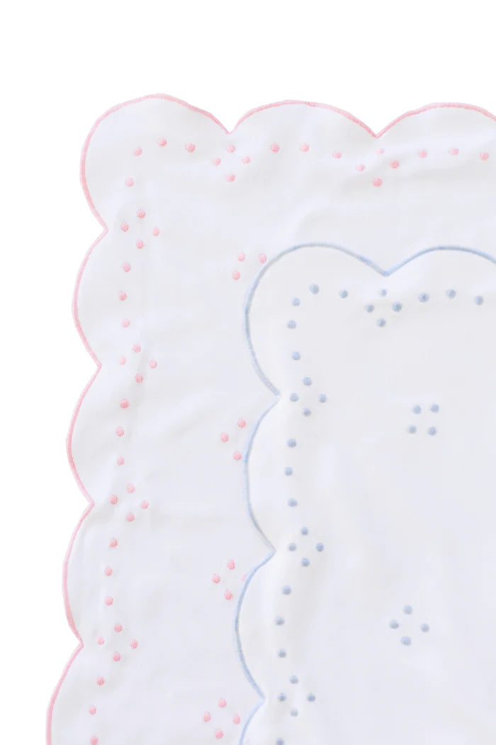 Scallop Dot Receiving Blanket
