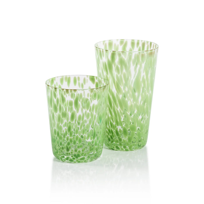 Green Speckled Glassware