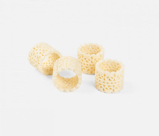 Ivory Resin Napkin Ring - Set of Four