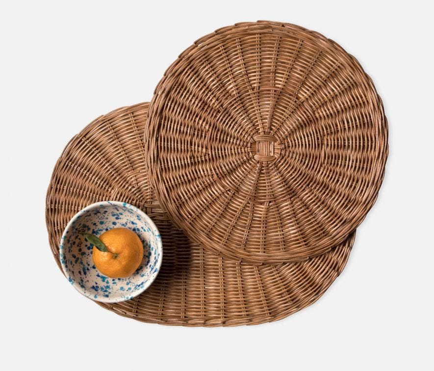 Rattan Placemats Set of Four