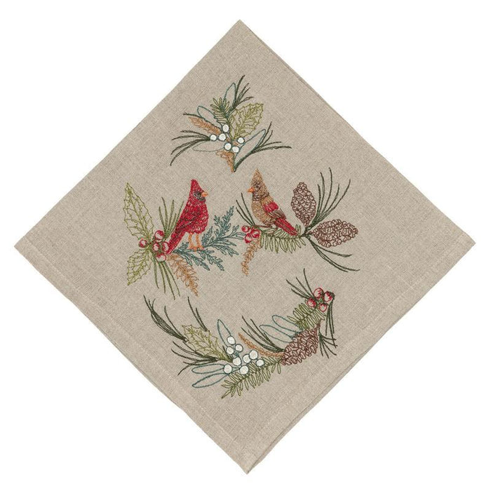 Christmas Cheer Cardinals Dinner Napkin