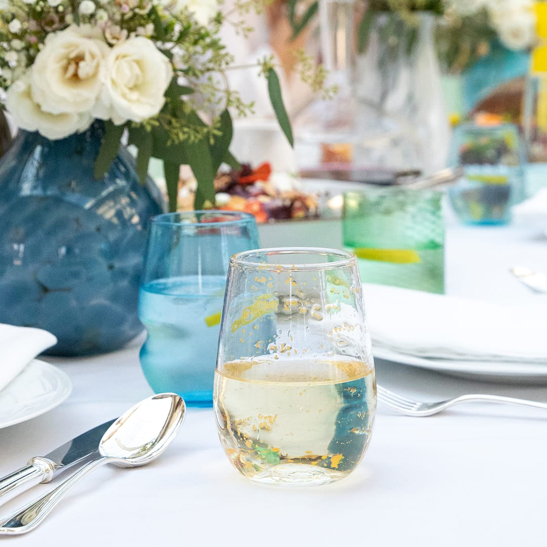 Gold & Silver Flaked Wine Glass