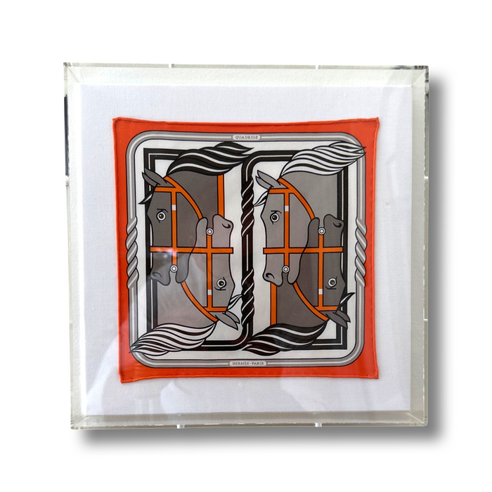 Framed Hermes Silk Scarves