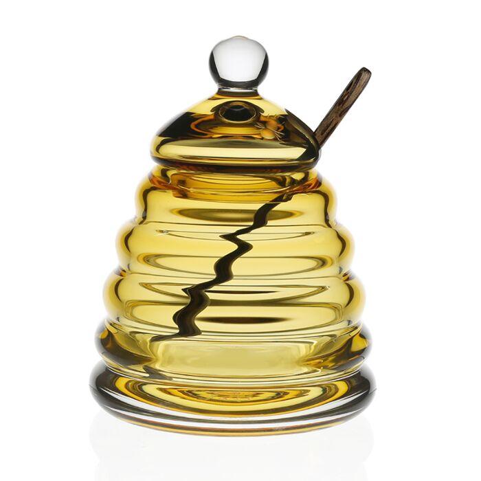 William Yeoward Crystal - Honeycomb Honey Jar & Spoon