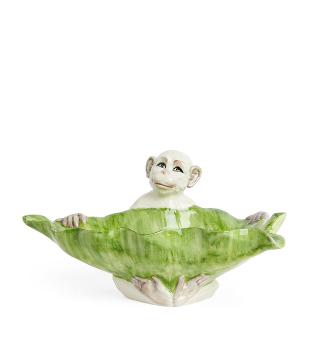Ceramic Monkey Leaf Fruit Bowl