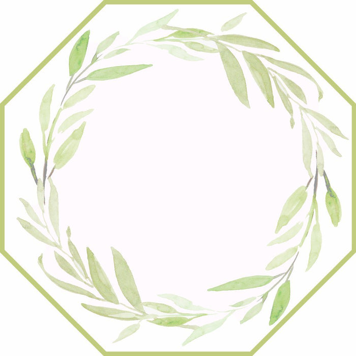 Watercolor Leaves Wreath Coasters