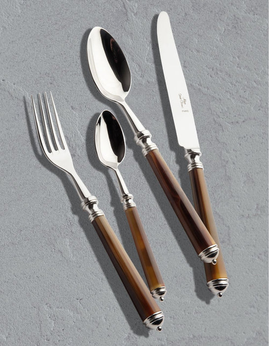Marbella Dark Brown Horn Style Silverplate Cutlery