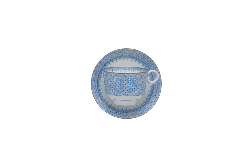 Mottahedeh Cornflower Lace Tea Cup/Saucer